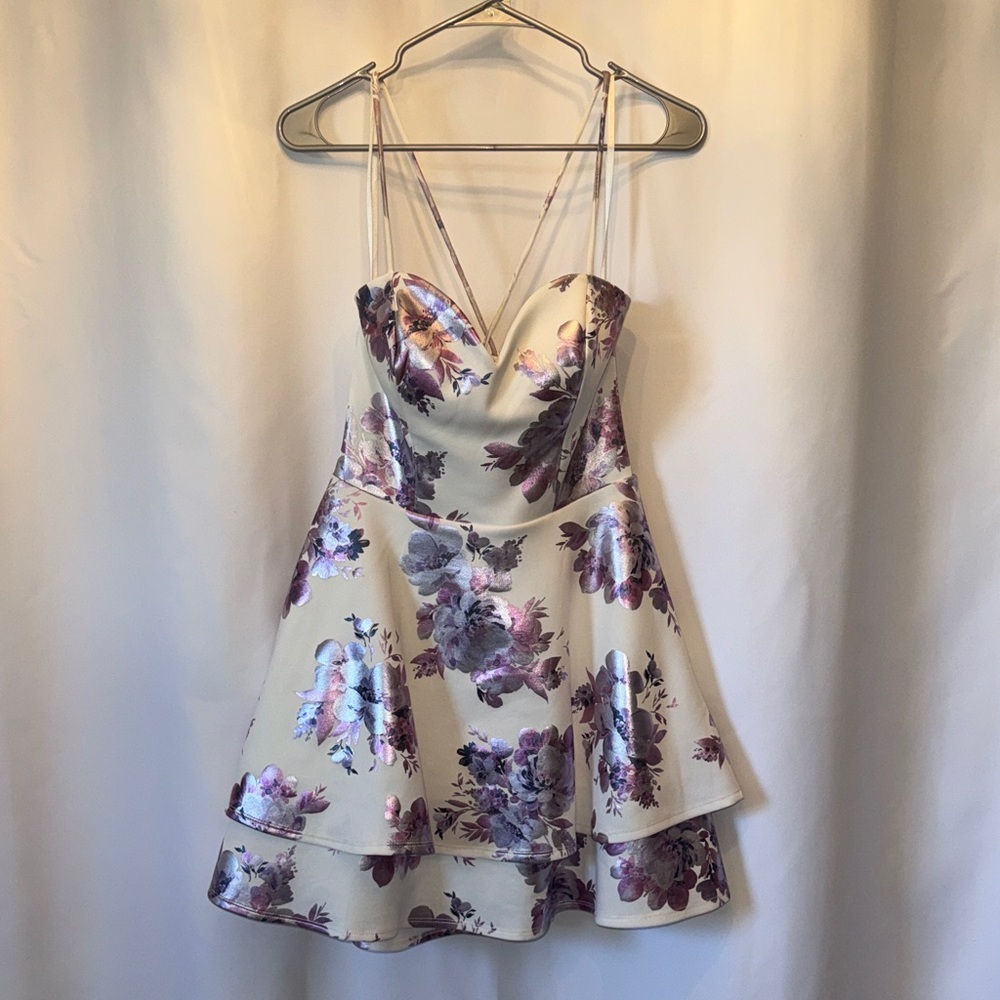 Floral Lace-Up Back Dress